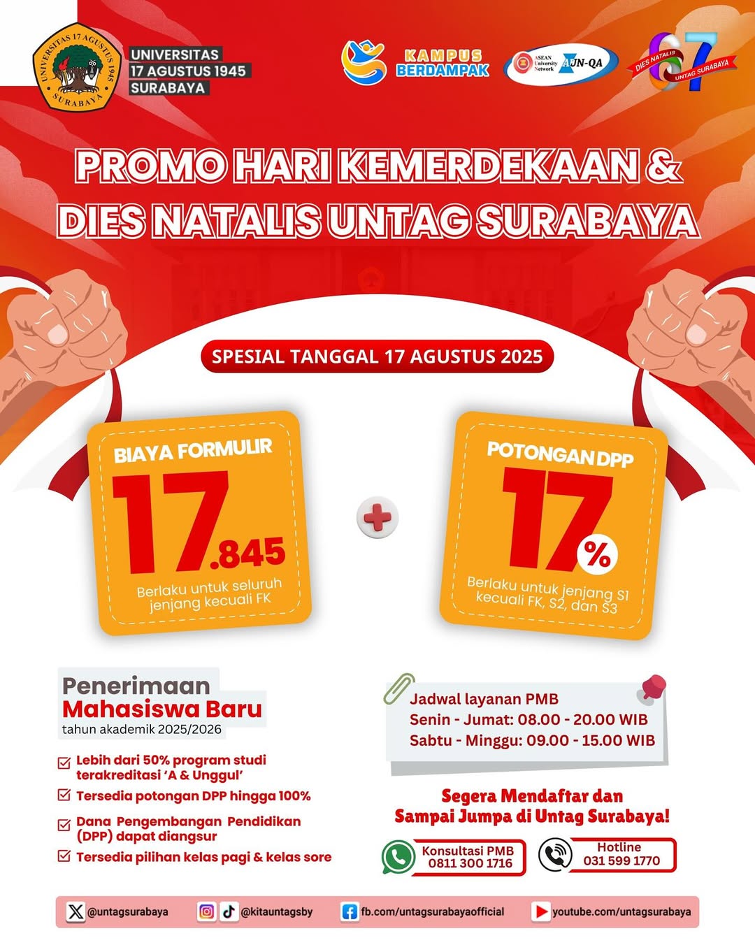 Promo Hari Kemerdekaan & Dies Natalies UNTAG Surabaya