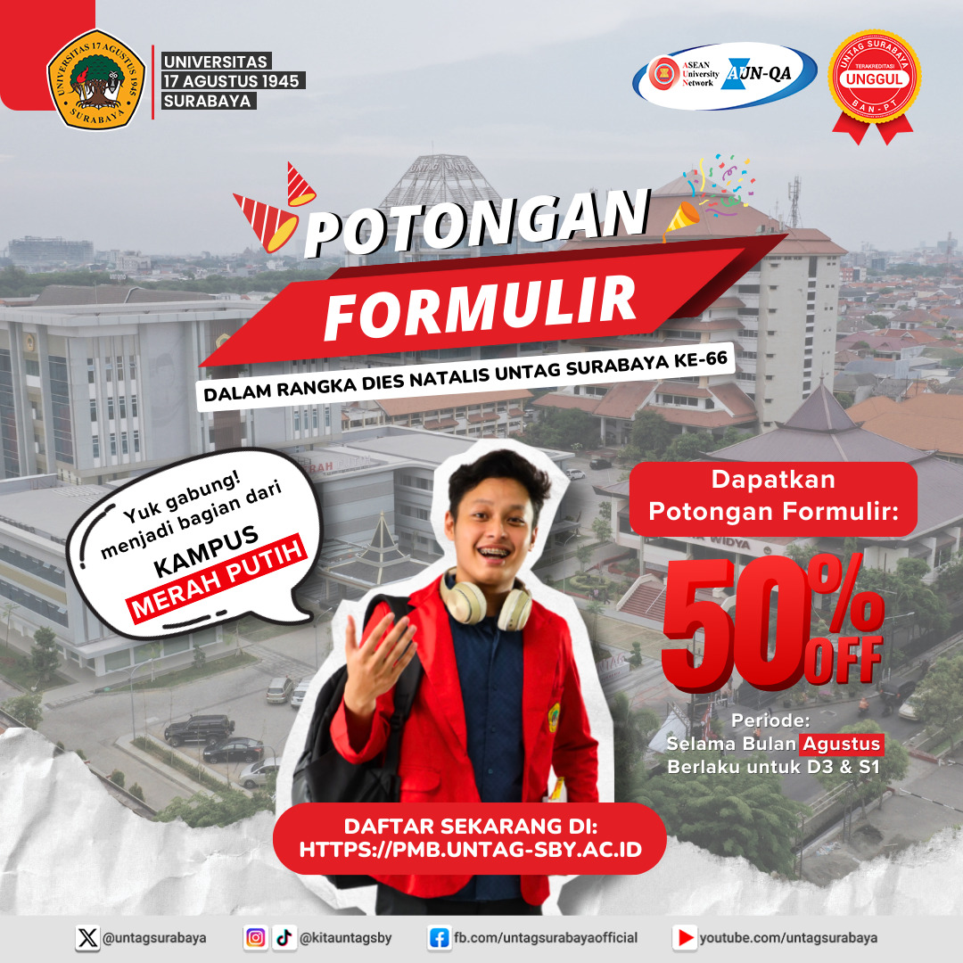 POTONGAN FORMULIR PMB UNTAG 2024 DALAM RANGKA DIES NATALIS UNTAG SURABAYA