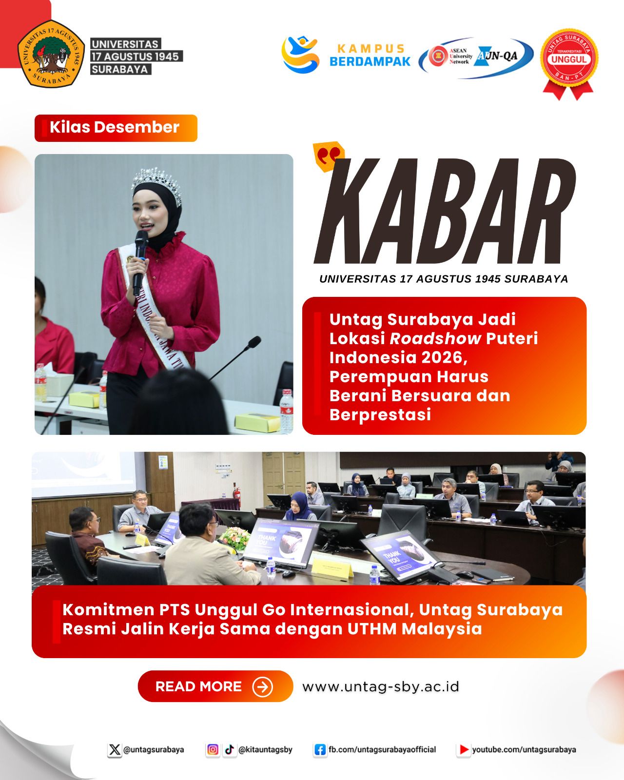 UNTAG SBY MENJADI LOKASI ROADSHOW PUTERI INDONESIA 2026