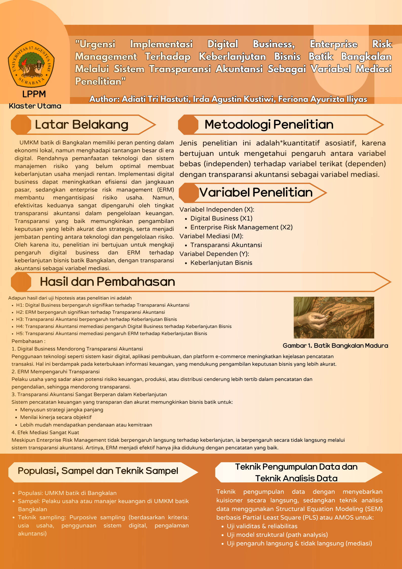 Urgensi Digital Business dan Enterprise Risk Management dalam Mendorong Keberlanjutan UMKM Batik Bangkalan