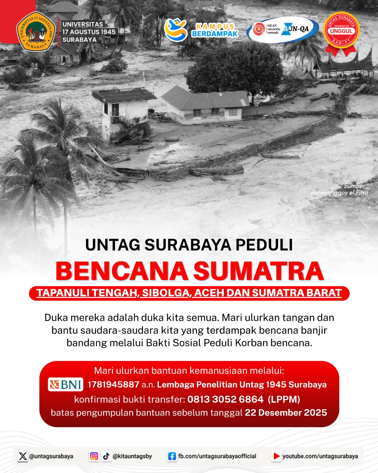 UNTAG SURABAYA PEDULI BENCANA