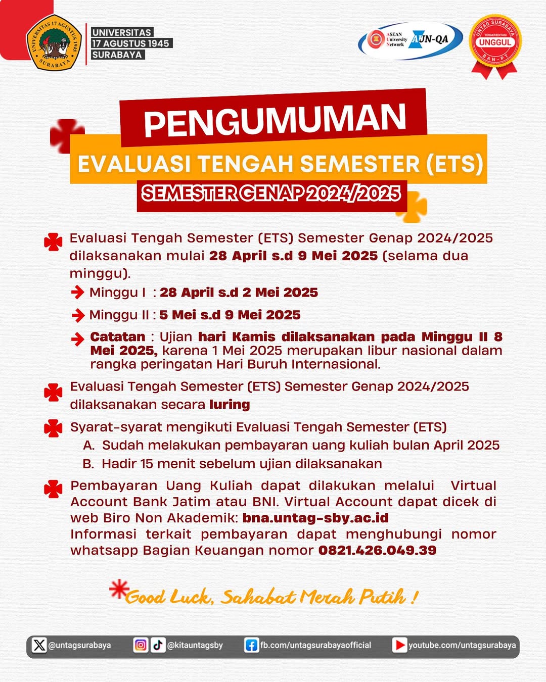 PENGUMUMAN EVALUASI TENGAH SEMESTER