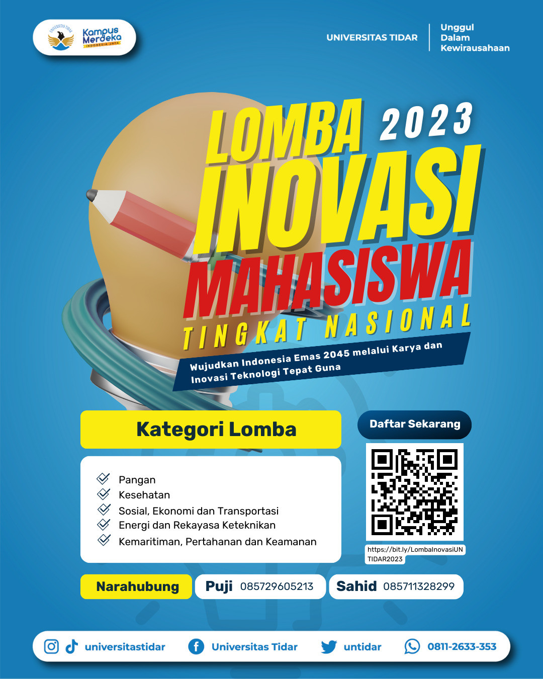 LOMBA INOVASI MAHASISWA TINGKAT NASIONAL TAHUN 2023