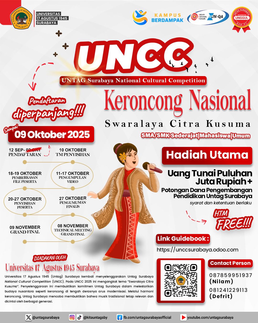 Pendaftaran National Culture Competition diperpanjang hingga 9 Oktober 2025?