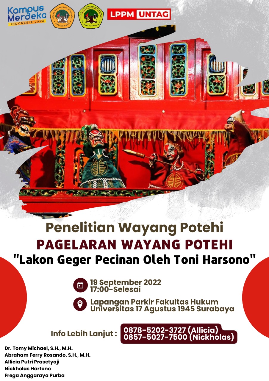 Pagelaran Wayang Potehi "Lakon Geger Pecinan Oleh Toni Harsono"