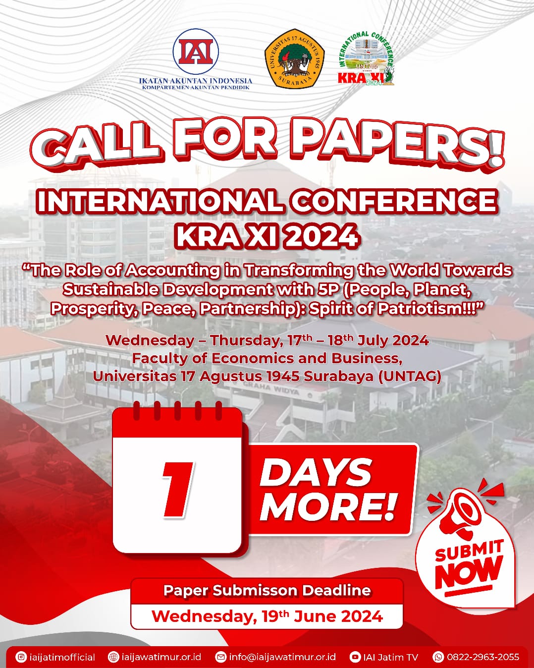 1 HARI LAGI PAPER SUBMISSON DEADLINE IC KRA XI 2024 !!!