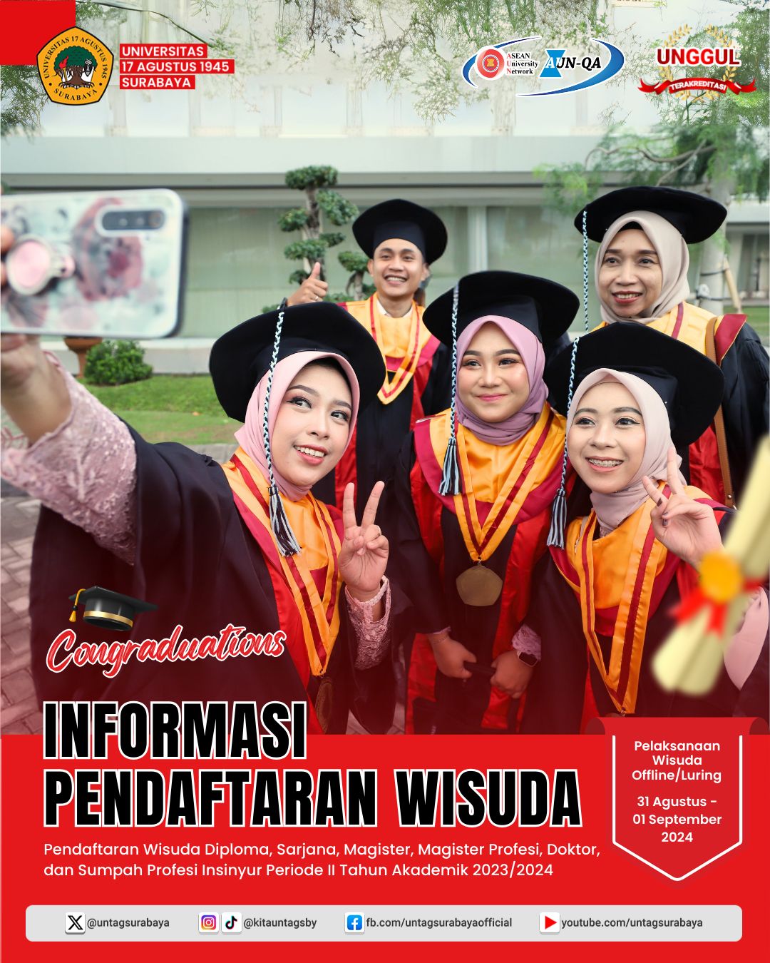 INFORMASI PENDAFTARAN WISUDA PERIODE II TAHUN AKADEMIK 2023/2024