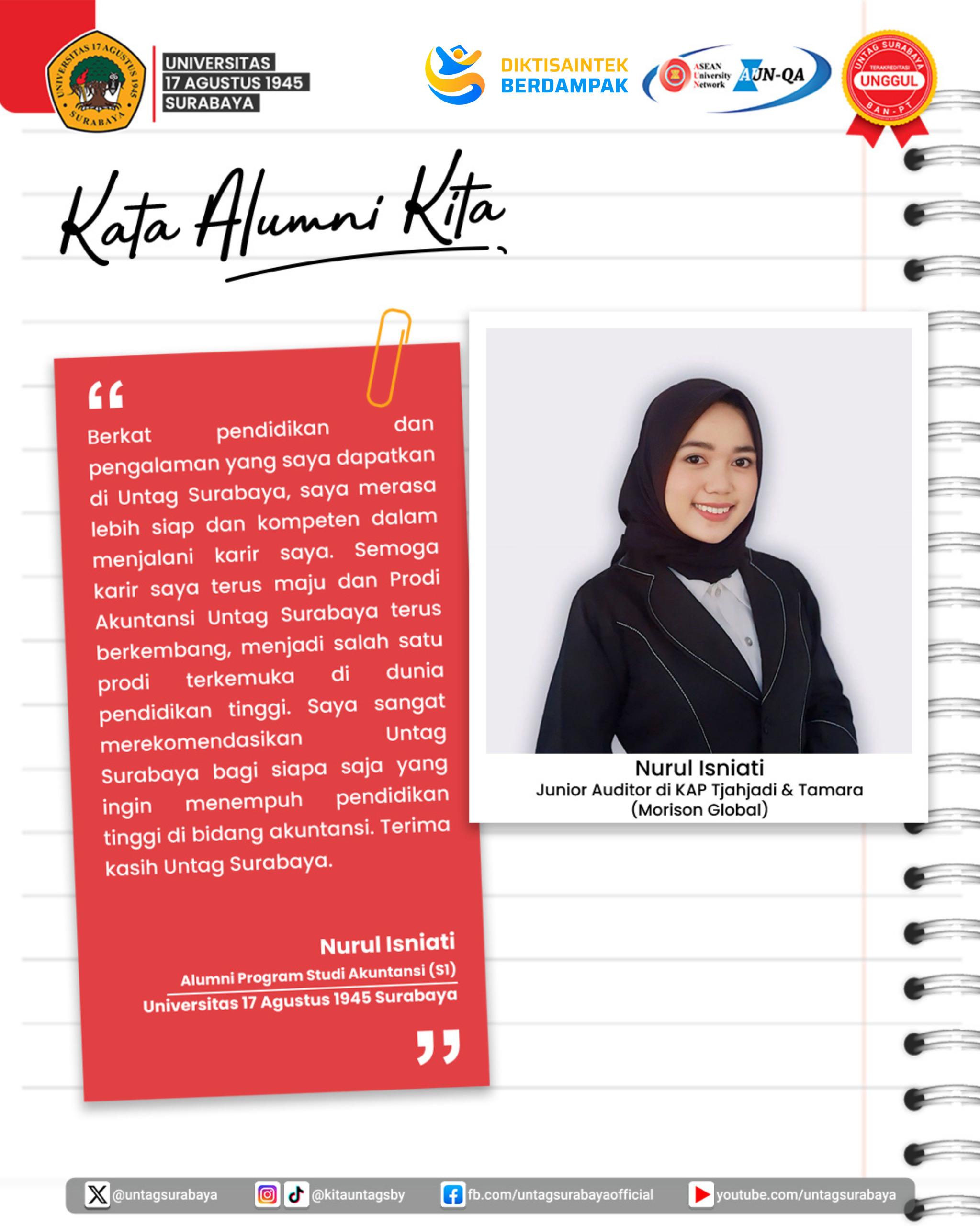Kata Alumni Akuntansi UNTAG Surabaya
