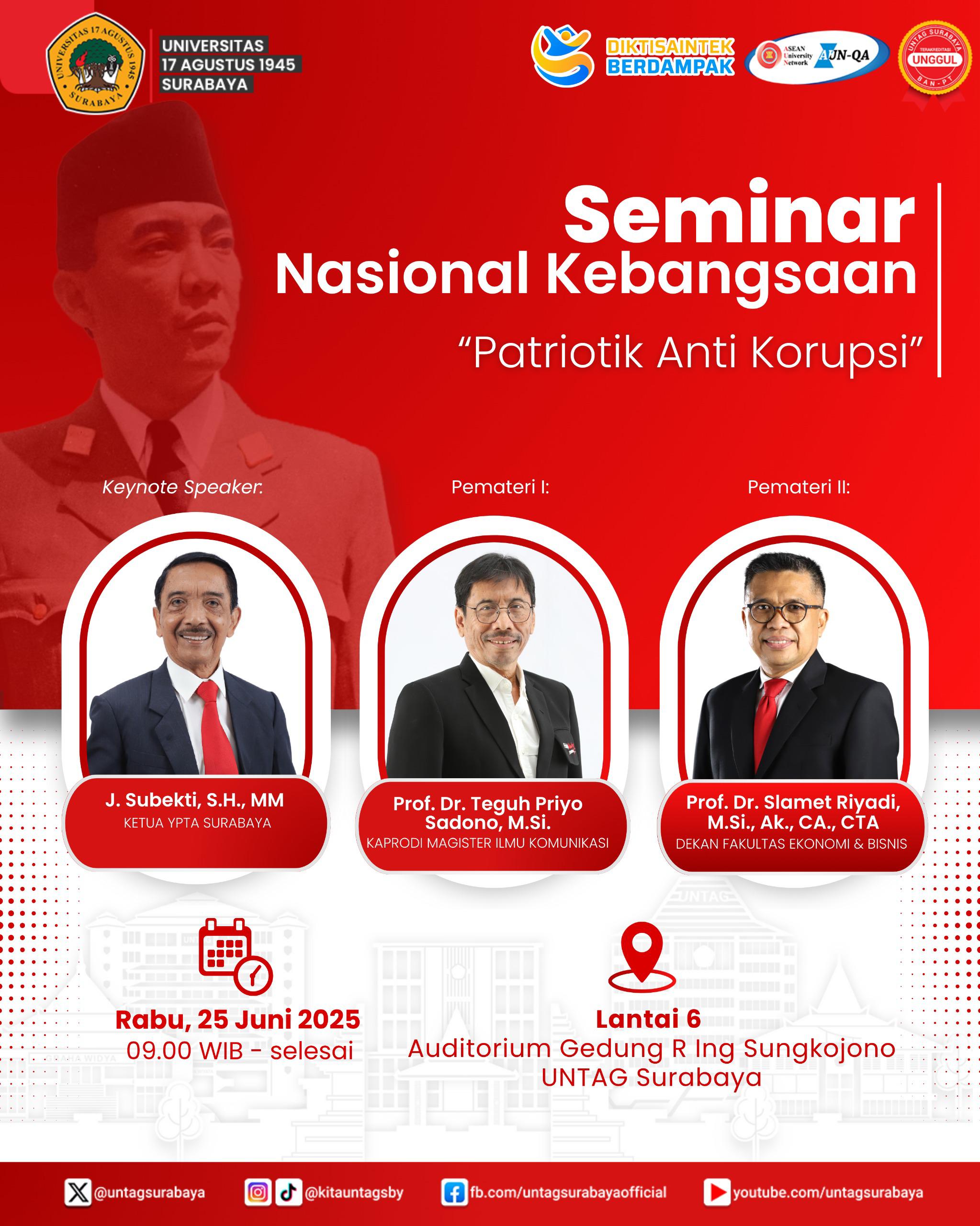 Seminar Nasional Kebangsaan �Patriotik Anti Korupsi�