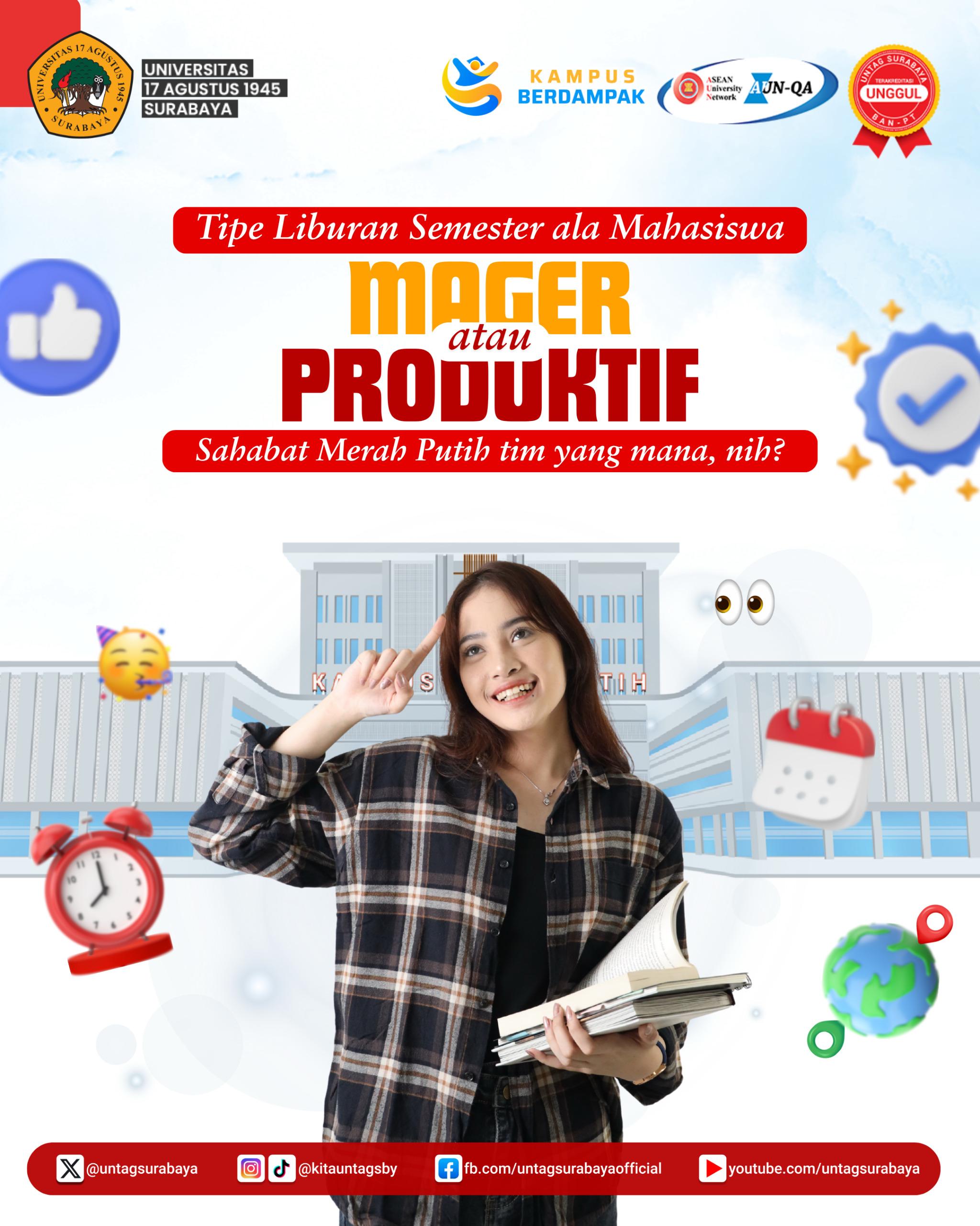 Tipe Liburan Semester Mahasiswa UNTAG Surabaya