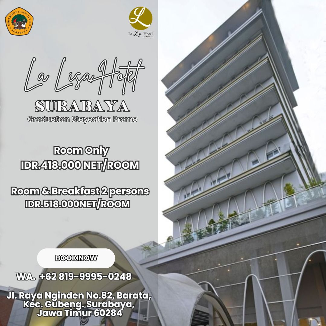 Fasilitas Kerjasama Untag Surabaya dengan La Lisa Hotel  bagi Wisudawan-Wisudawati